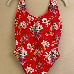 NEW express red bathing suit one piece Medium